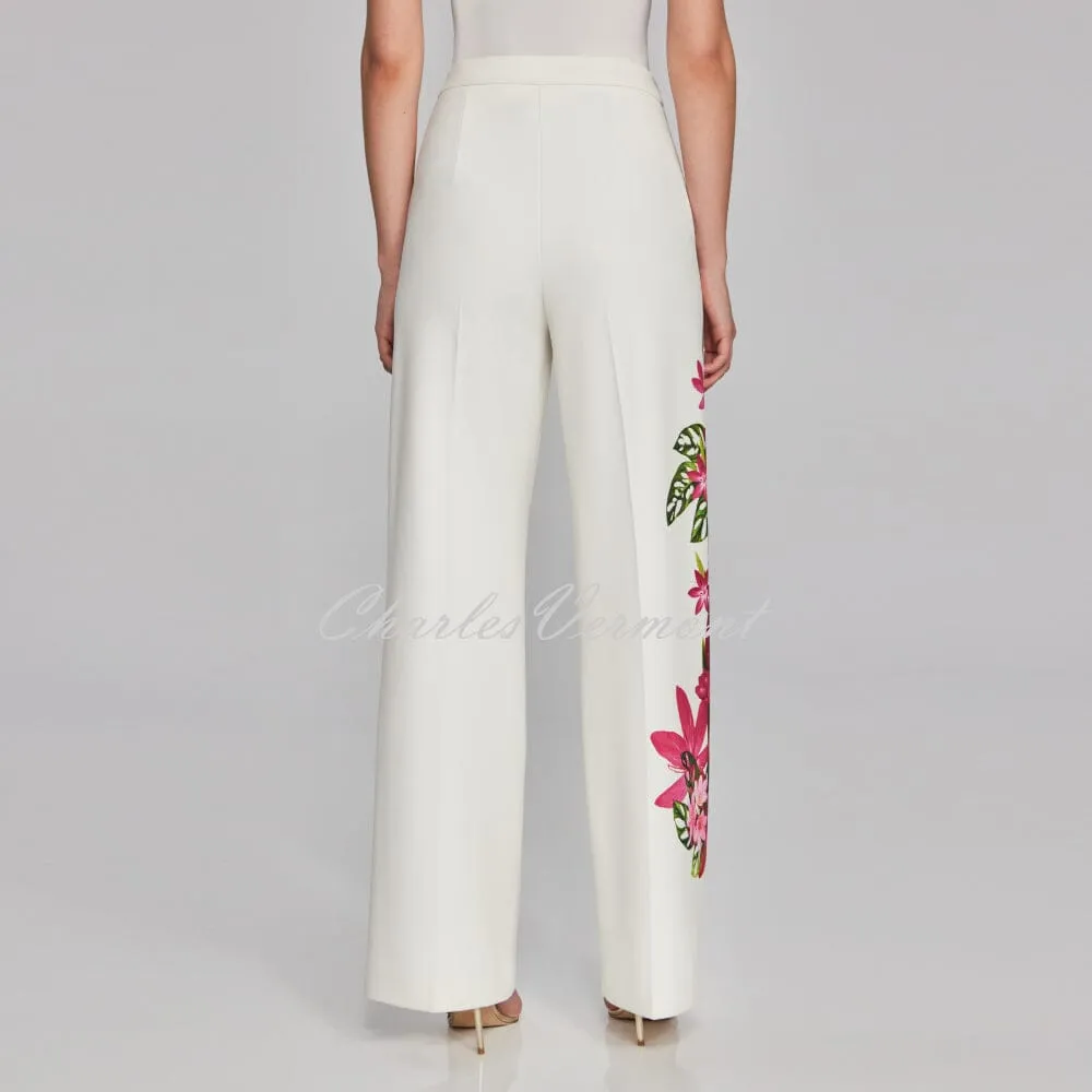 Joseph Ribkoff Floral Print Wide Leg Trouser - Style 241752