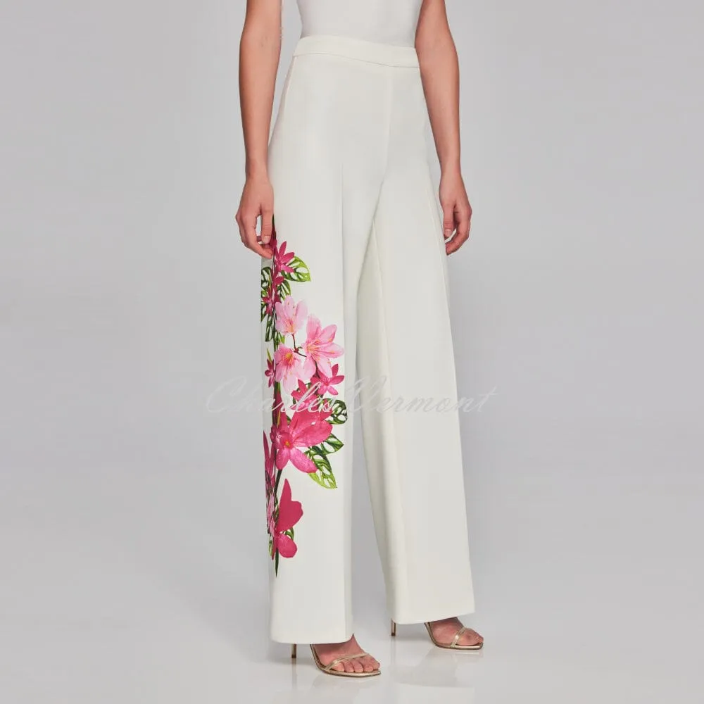 Joseph Ribkoff Floral Print Wide Leg Trouser - Style 241752