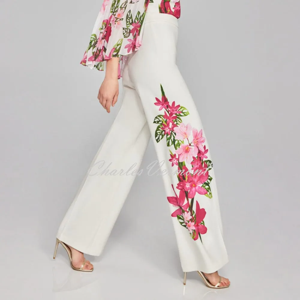 Joseph Ribkoff Floral Print Wide Leg Trouser - Style 241752