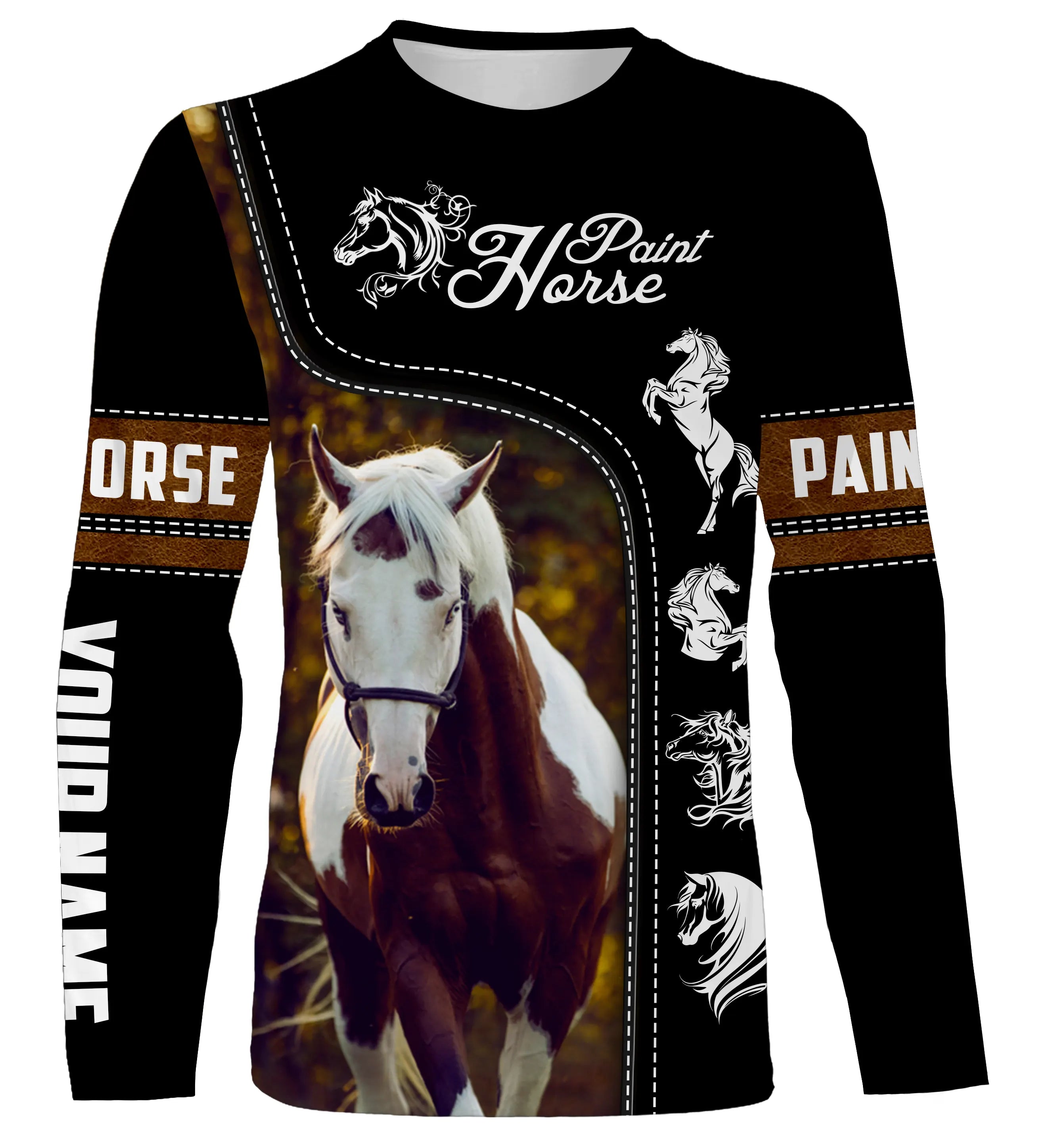 Le Paint Horse, Race de Chevaux Américaine - T-shirt 3D All-Over Personnalisé - Cadeau pour Homme, Femme, Enfant qui Aime Les Ch