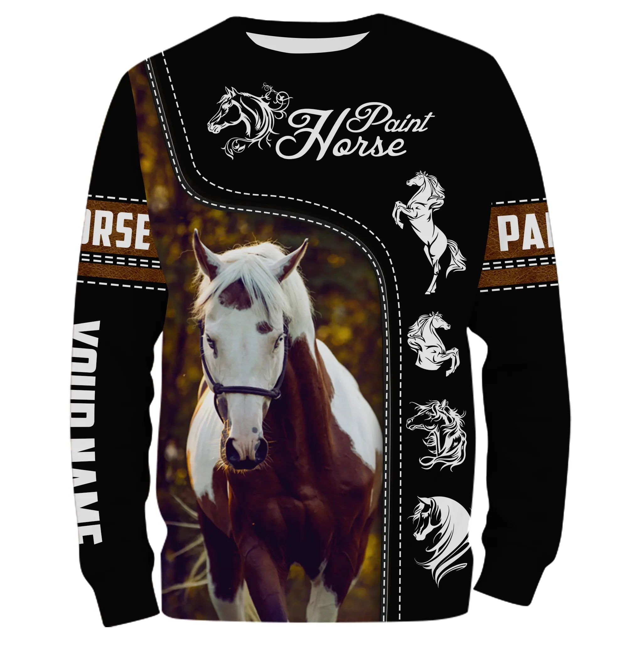 Le Paint Horse, Race de Chevaux Américaine - T-shirt 3D All-Over Personnalisé - Cadeau pour Homme, Femme, Enfant qui Aime Les Ch