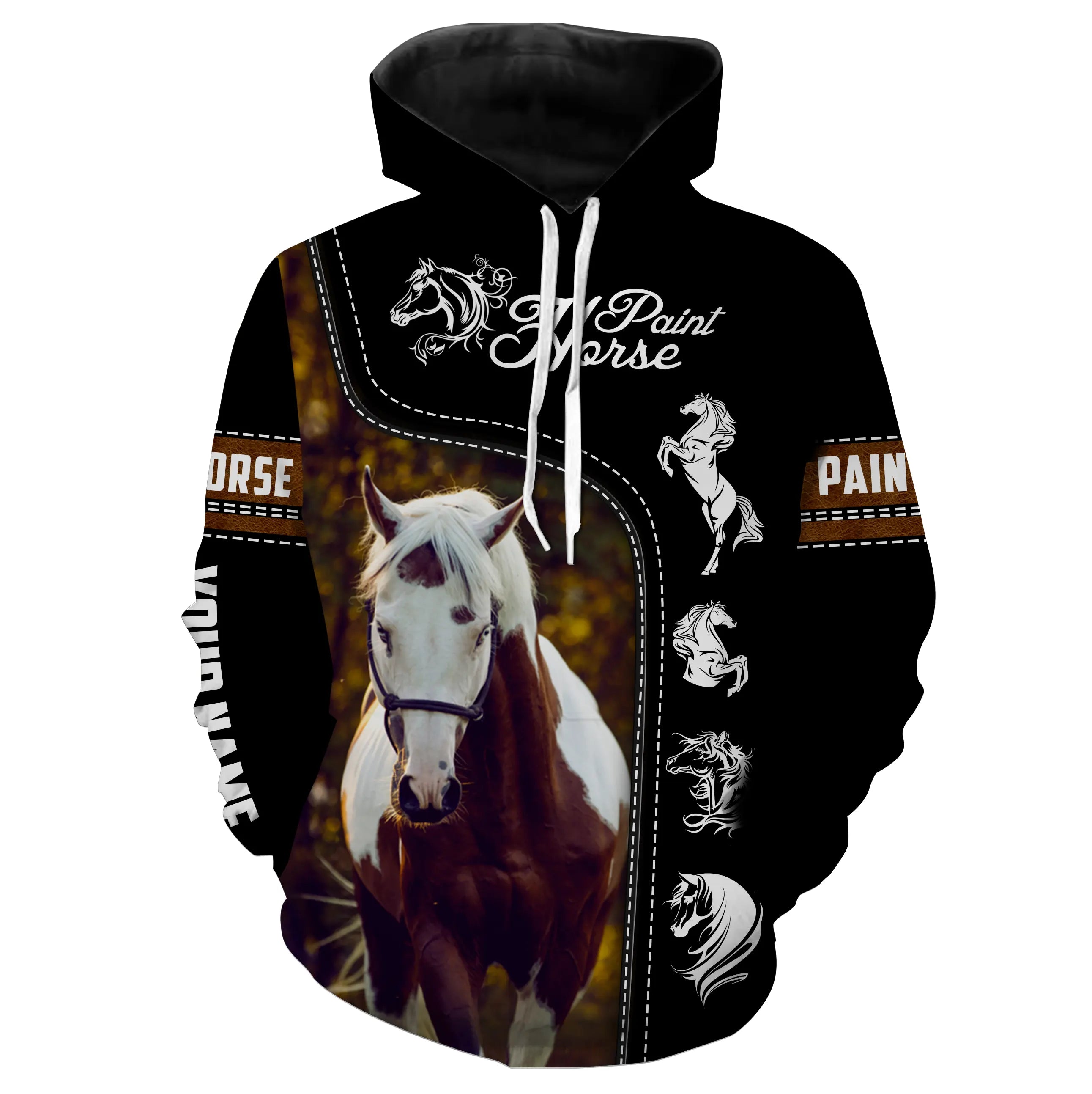 Le Paint Horse, Race de Chevaux Américaine - T-shirt 3D All-Over Personnalisé - Cadeau pour Homme, Femme, Enfant qui Aime Les Ch