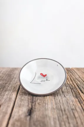 Love - Word Hand Painted Ceramic Mini Bowl