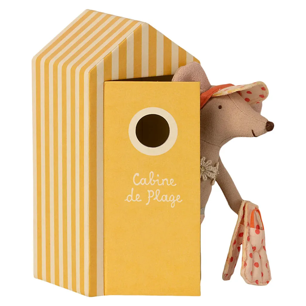 Maileg Toys Big Sister Beach Mouse In Cabin De Plage