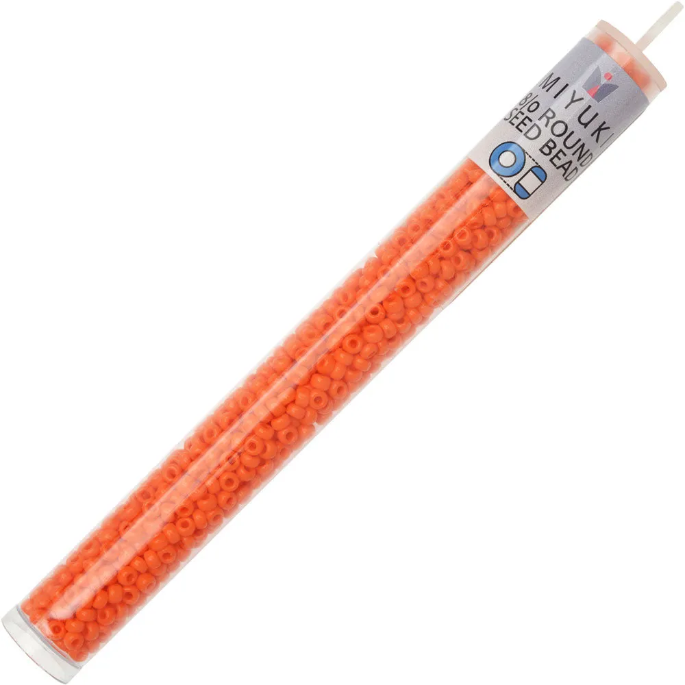 Miyuki Round Seed Beads, 8/0, #9406 Opaque Orange (22 Gram Tube)