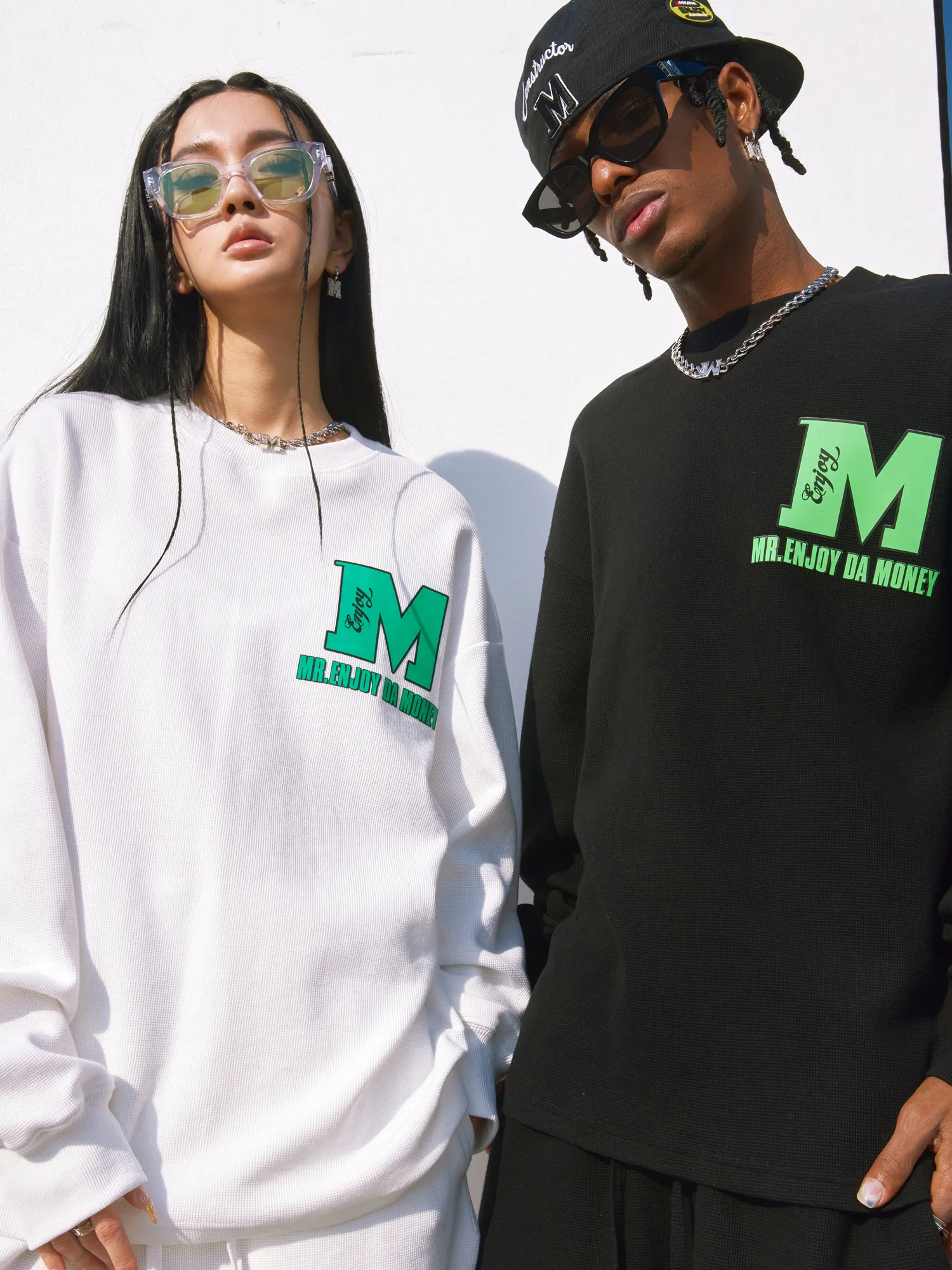 MR. ENJOY DA MONEY  |Crew Neck Unisex Street Style Cotton Oversized Logo