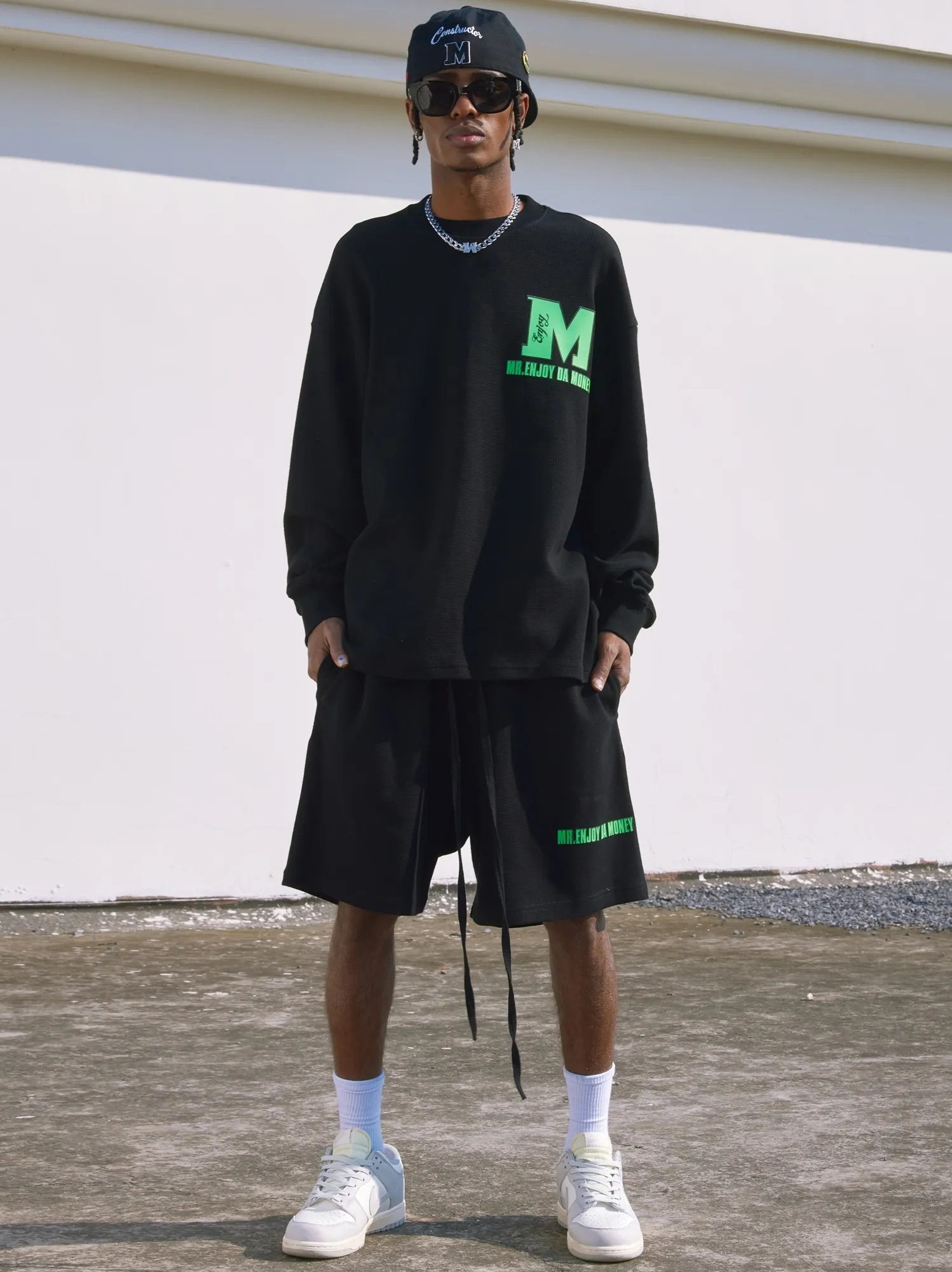 MR. ENJOY DA MONEY  |Crew Neck Unisex Street Style Cotton Oversized Logo