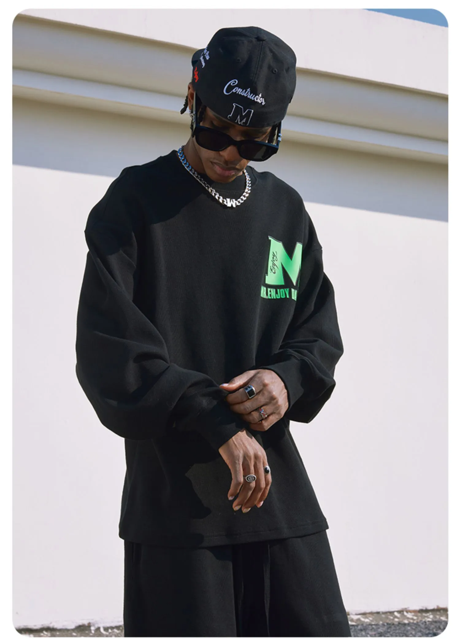 MR. ENJOY DA MONEY  |Crew Neck Unisex Street Style Cotton Oversized Logo