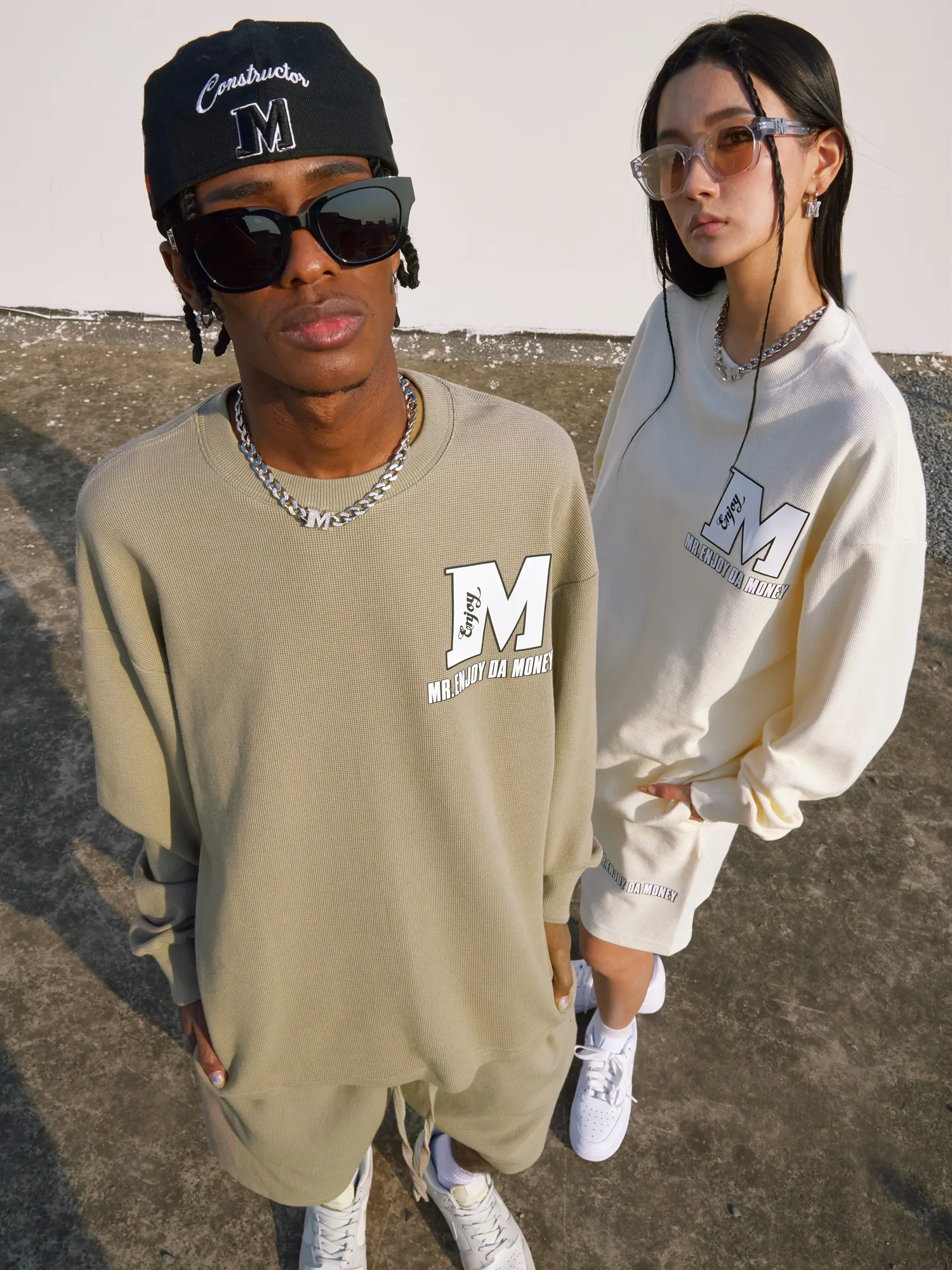 MR. ENJOY DA MONEY  |Crew Neck Unisex Street Style Cotton Oversized Logo