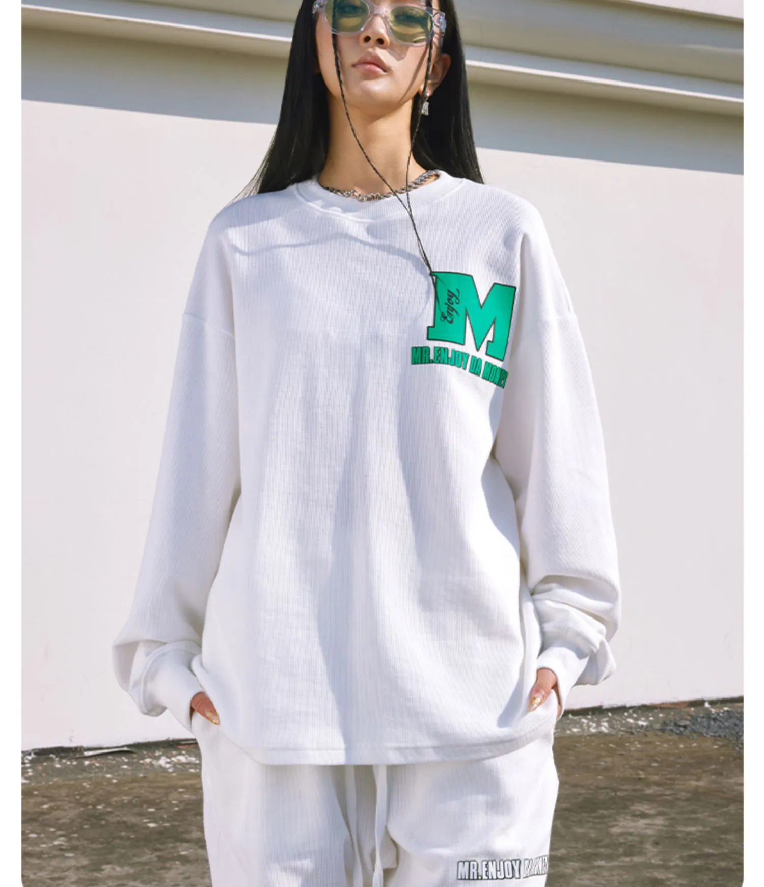 MR. ENJOY DA MONEY  |Crew Neck Unisex Street Style Cotton Oversized Logo