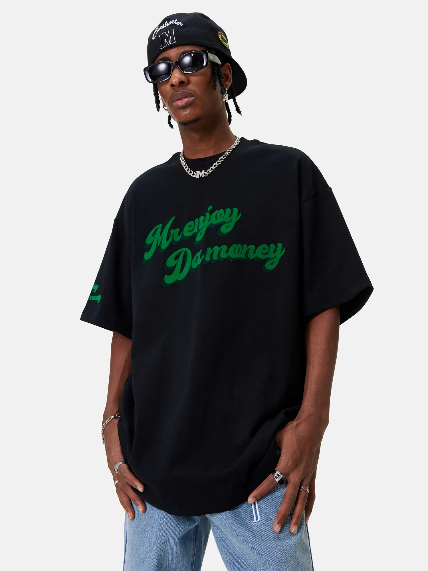 MR. ENJOY DA MONEY  |Crew Neck Unisex Street Style Cotton Short Sleeves Oversized