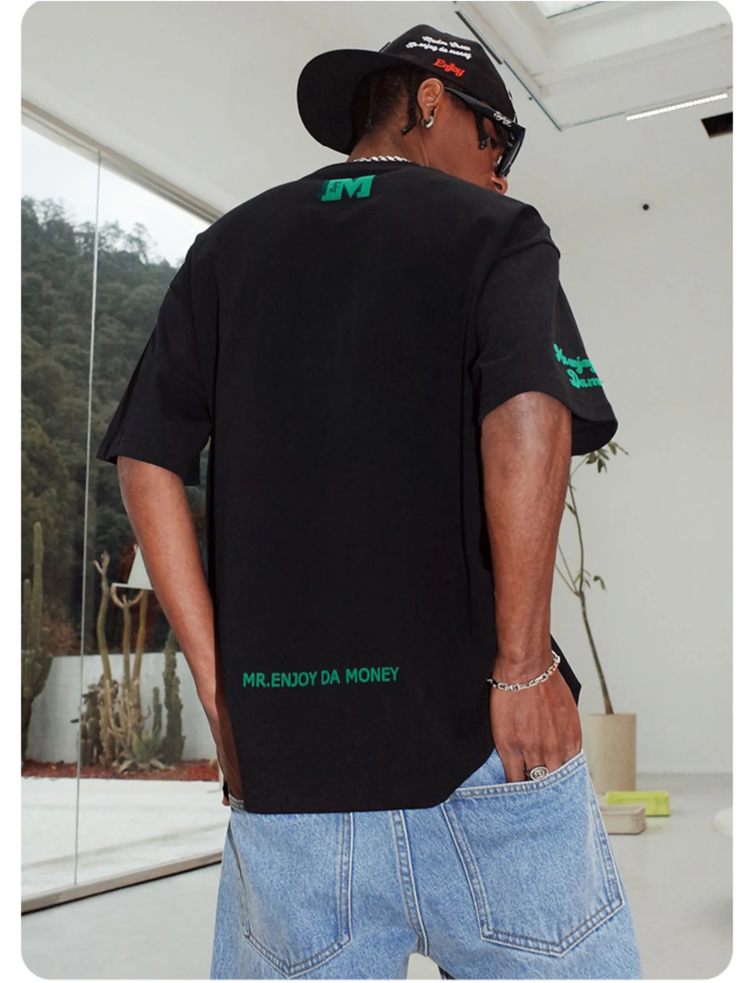 MR. ENJOY DA MONEY  |Crew Neck Unisex Street Style Cotton Short Sleeves Oversized