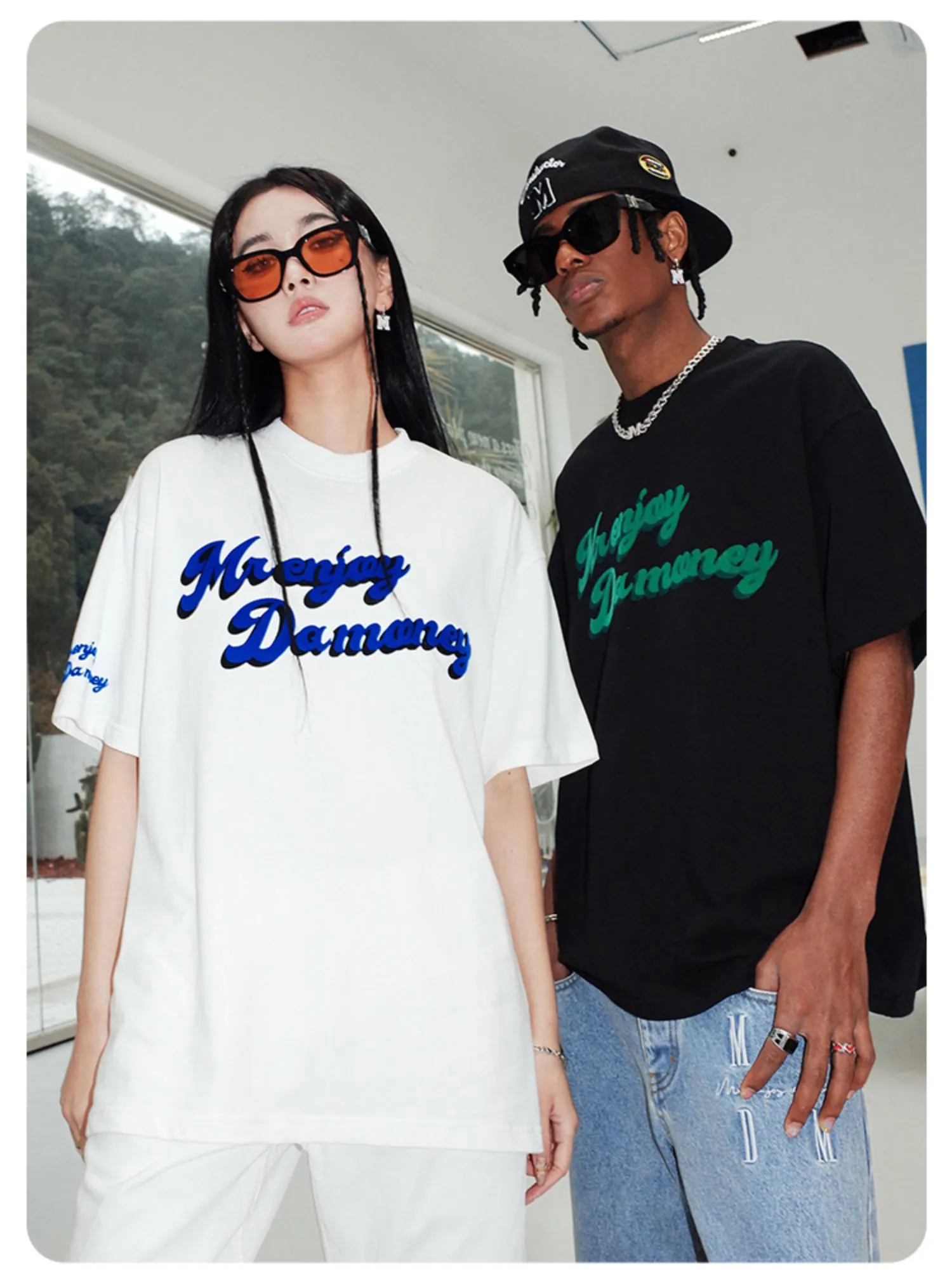 MR. ENJOY DA MONEY  |Crew Neck Unisex Street Style Cotton Short Sleeves Oversized