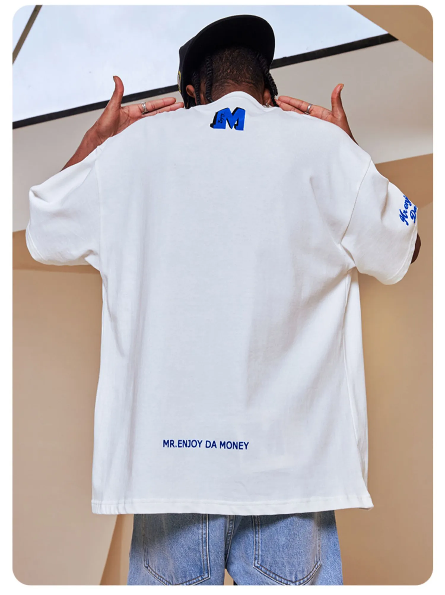 MR. ENJOY DA MONEY  |Crew Neck Unisex Street Style Cotton Short Sleeves Oversized