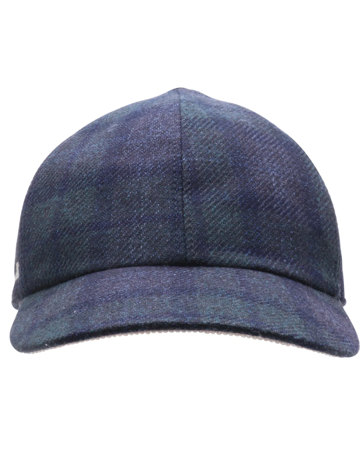 Navy and Green Plaid Baseball Cap