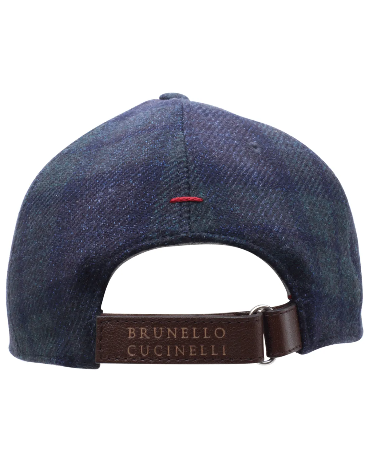 Navy and Green Plaid Baseball Cap