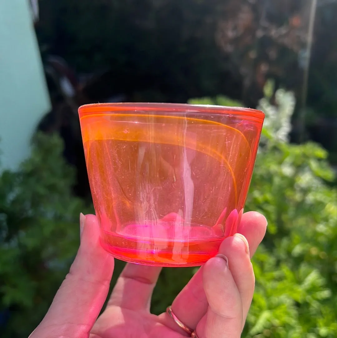 Pink glass mini bowl