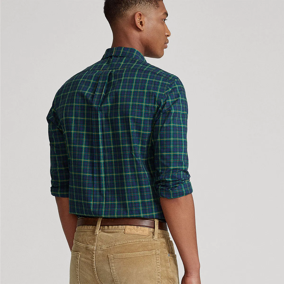 Polo Ralph Lauren - Custom Fit Plaid Poplin Shirt in Navy/Green