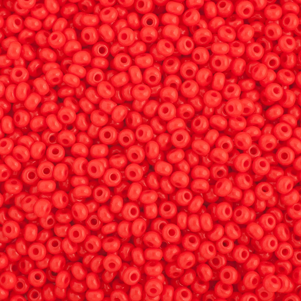 Preciosa Czech Glass, 11/0 Round Seed Bead, Opaque Light Red (1 Tube)