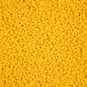 Preciosa Czech Glass, 11/0 Round Seed Bead, PermaLux Dyed Chalk Dark Yellow - Matte (1 Tube)