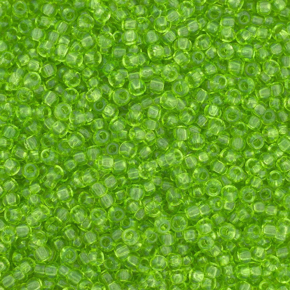 Preciosa Czech Glass, 11/0 Round Seed Bead, Transparent Light Green (1 Tube)