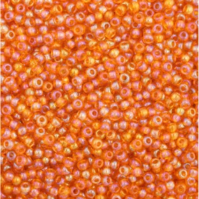 Preciosa Czech Glass, 11/0 Round Seed Bead, Transparent Light Orange AB (1 Tube)