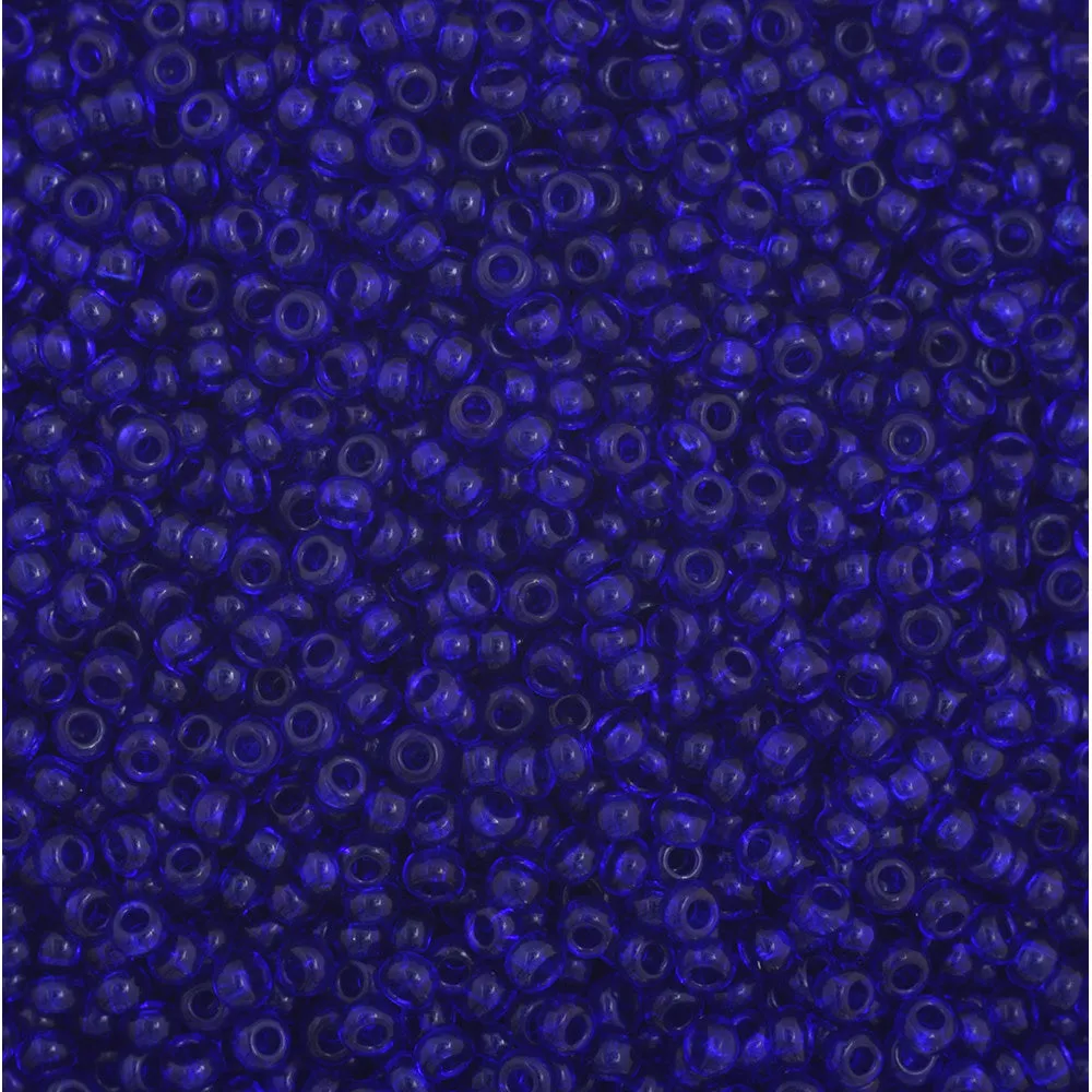 Preciosa Czech Glass, 11/0 Round Seed Bead, Transparent Royal Blue (1 Tube)