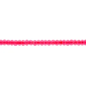 Preciosa Czech Glass, 6/0 Round Pony Seed Bead, Transparent Neon Hot Pink (1 Tube)