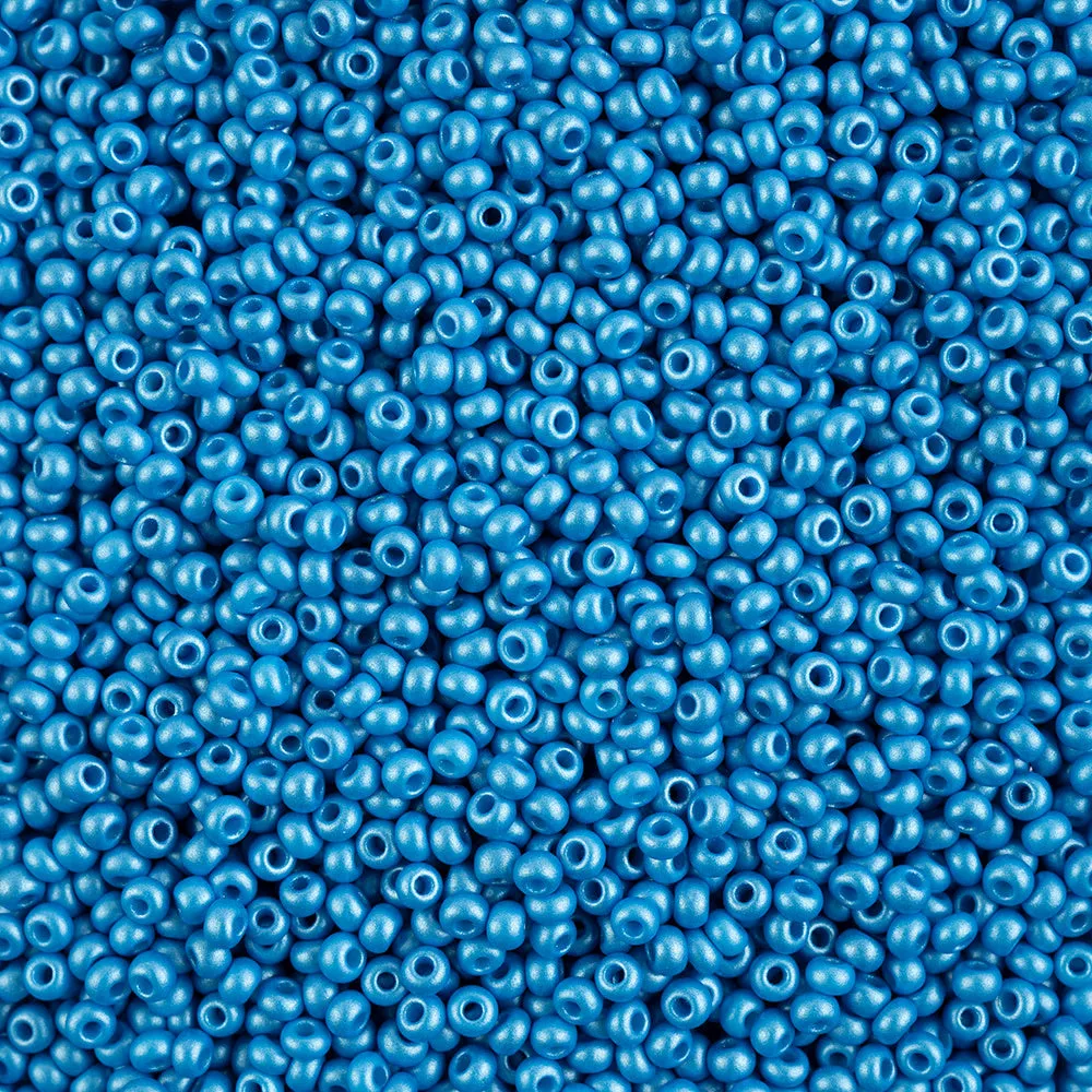 Preciosa Czech Glass, 8/0 Round Seed Bead, PermaLux Dyed Chalk Dark Turquoise (1 Tube)