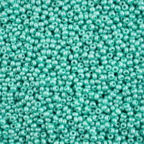 Preciosa Czech Glass, 8/0 Round Seed Bead, PermaLux Dyed Chalk Mint (1 Tube)