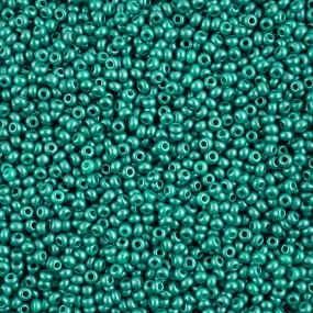 Preciosa Czech Glass, 8/0 Round Seed Bead, PermaLux Dyed Chalk Sea Green (1 Tube)