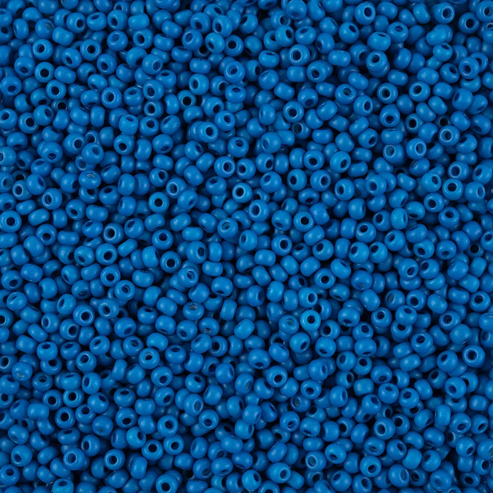 Preciosa Czech Glass, 8/0 Round Seed Bead, Terra Intensive Blue - Matte (1 Tube)