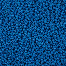 Preciosa Czech Glass, 8/0 Round Seed Bead, Terra Intensive Blue - Matte (1 Tube)