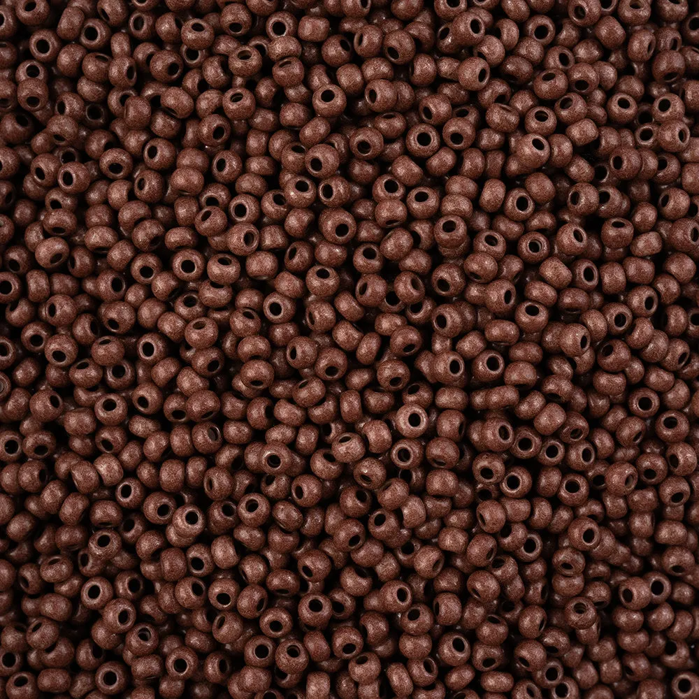 Preciosa Czech Glass, 8/0 Round Seed Bead, Terra Intensive Dark Brown (1 Tube)