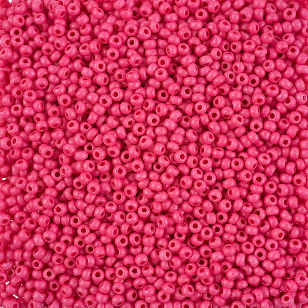 Preciosa Czech Glass, 8/0 Round Seed Bead, Terra Intensive Rose - Matte (1 Tube)