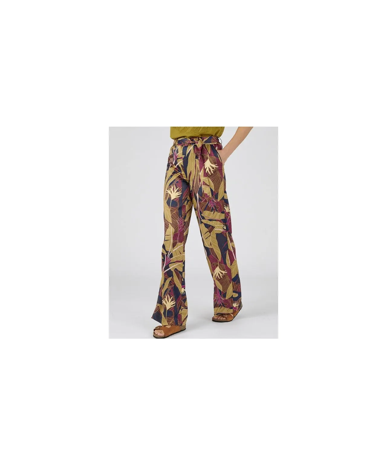 Printed Wide-leg Trousers