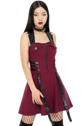 Psy-Ops Halter Dress Blood