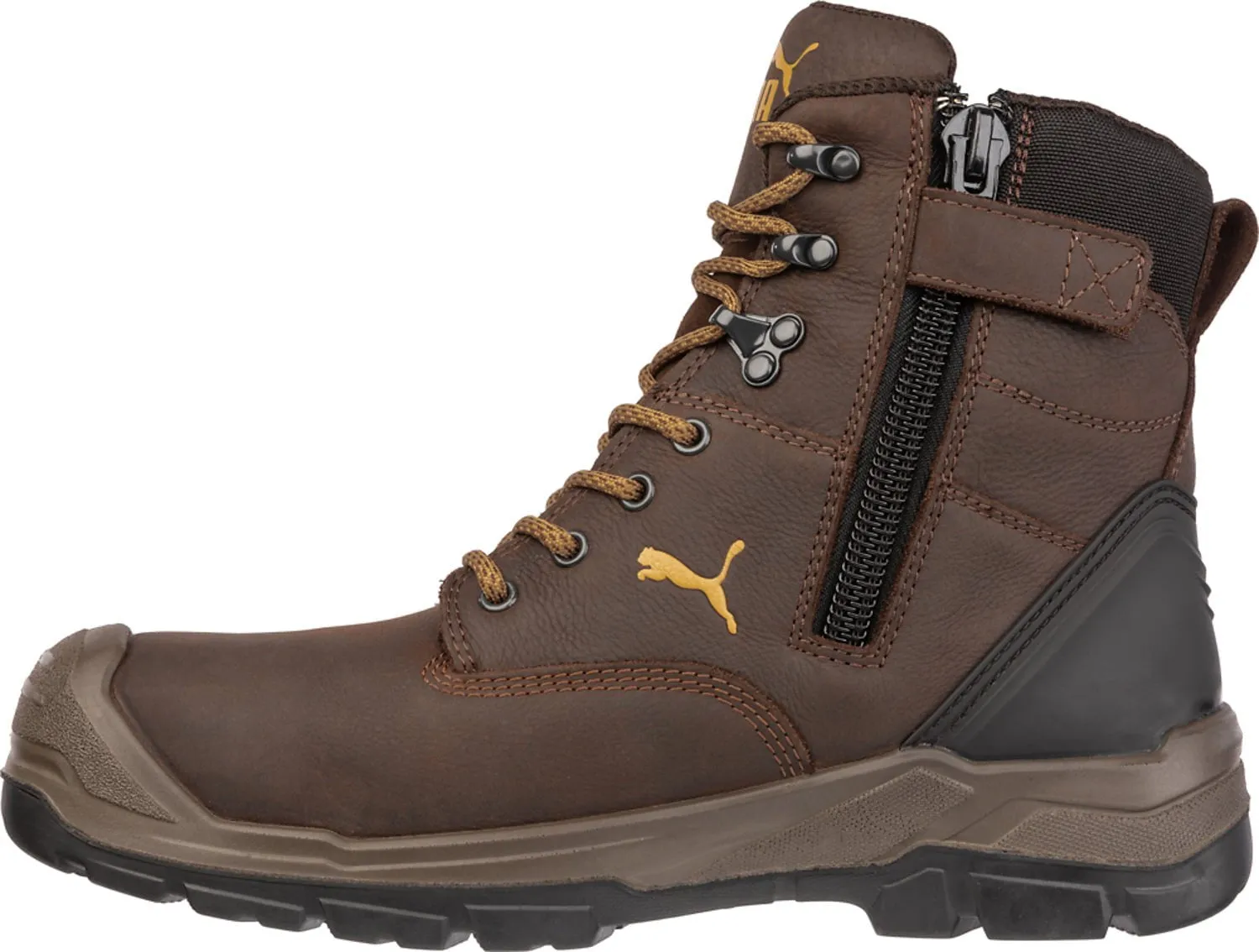 Puma Safety Mens Conquest Soft Toe CTX High EH WP Brown Leather Work Boots