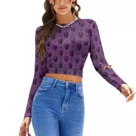 Purple Skull Backless T-shirt