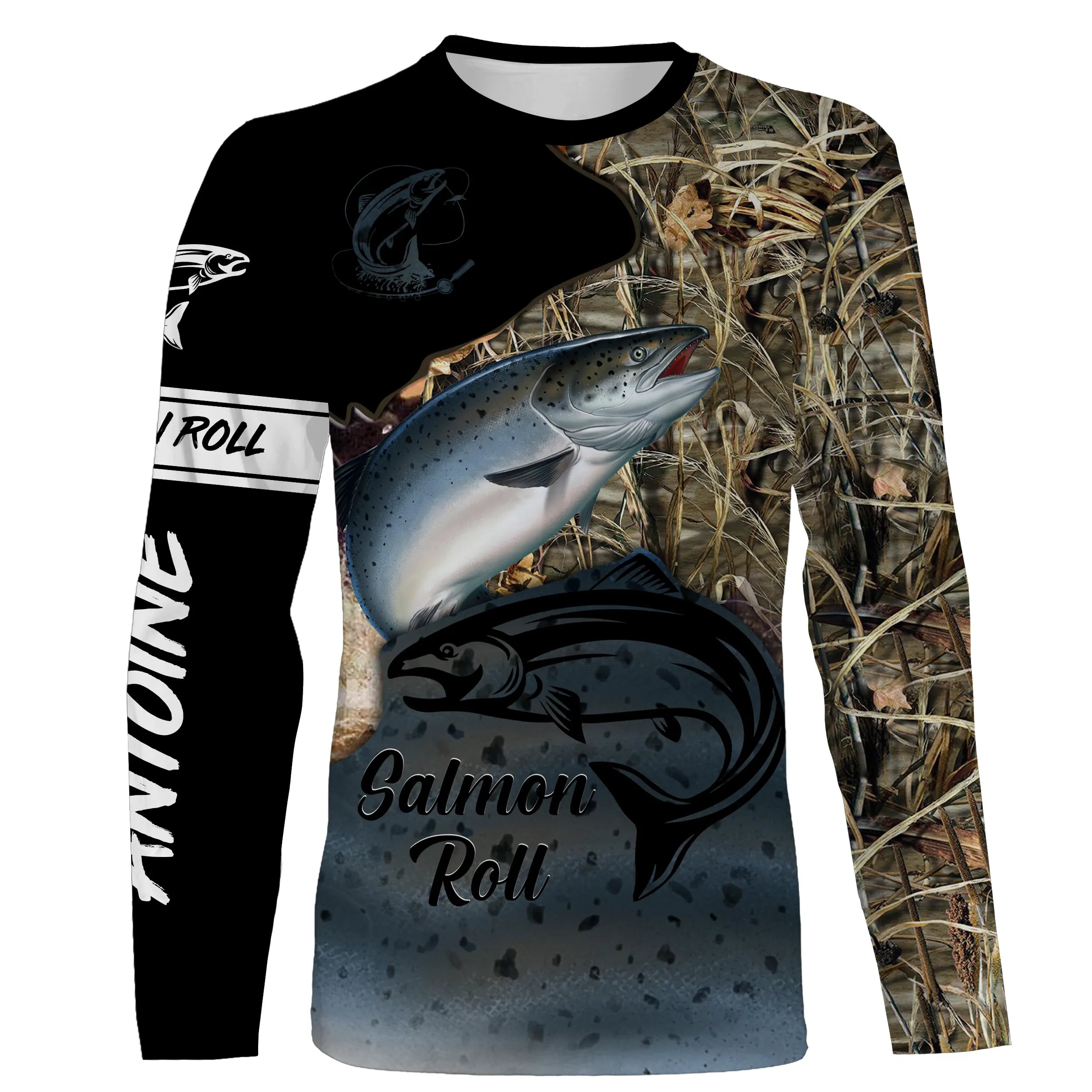 Pêche du Saumon, Cadeau Personnalisé Pêcheur, T-shirt All-Over Anti-UV, Camouflage - CTS30062231