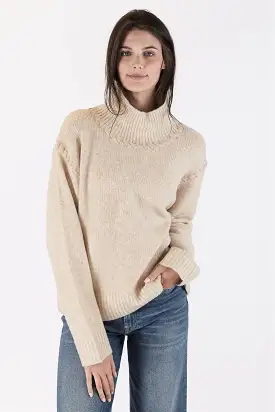 RAEGEN MOCKNECK SWEATER WITH STITCH DETAIL - LYLA+LUXE