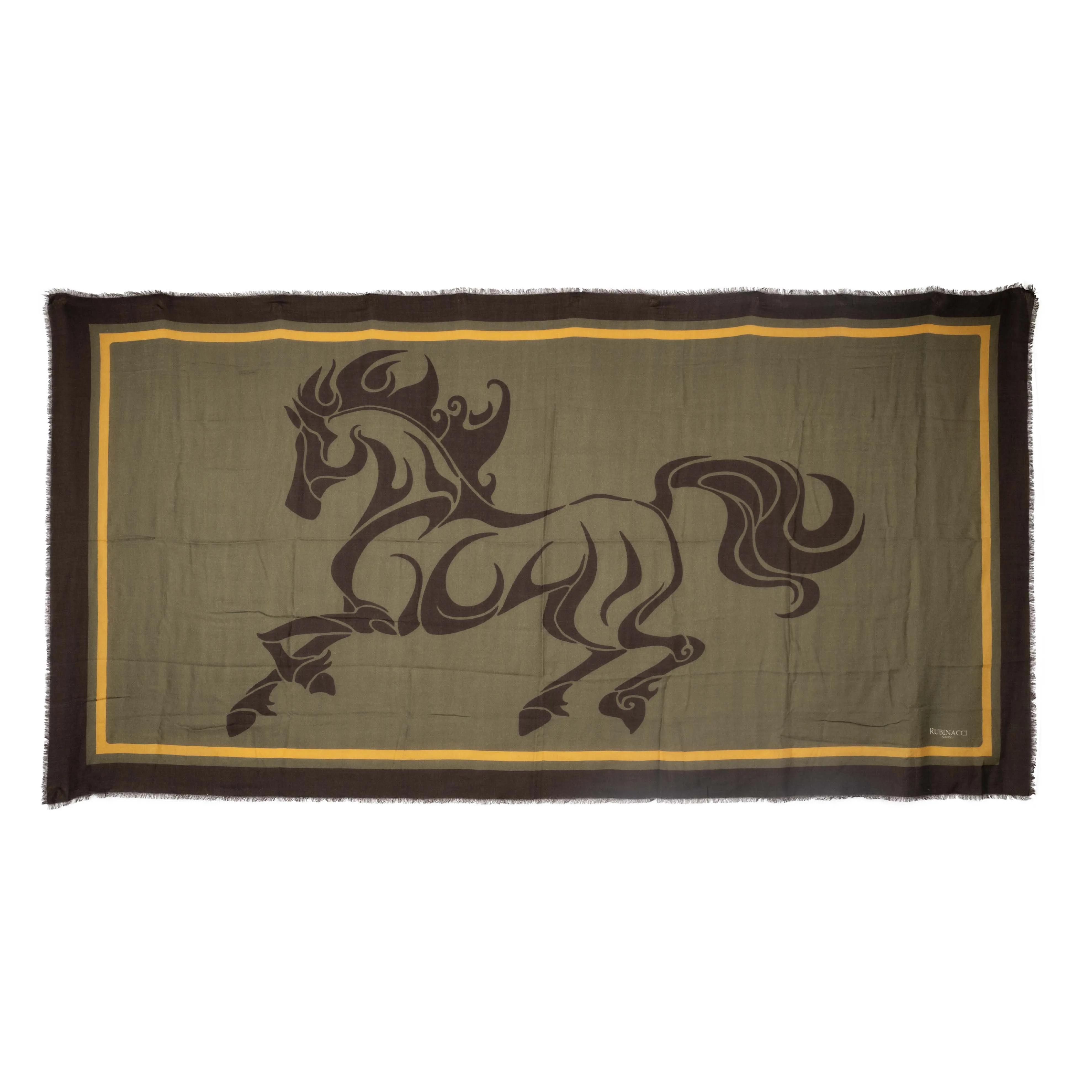 Rubinacci Horse Printed Cashmere Stole - '10s