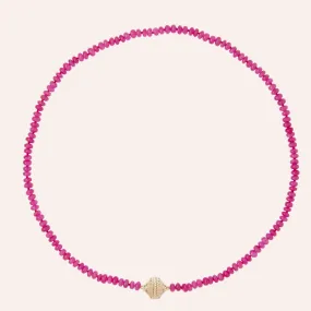 Ruby Rondelle Mini Necklace