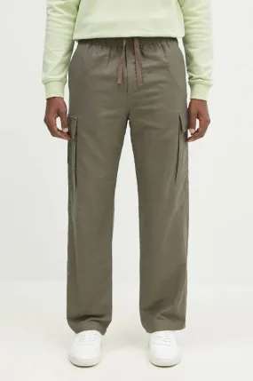 Samsoe Samsoe linen blend trousers green color