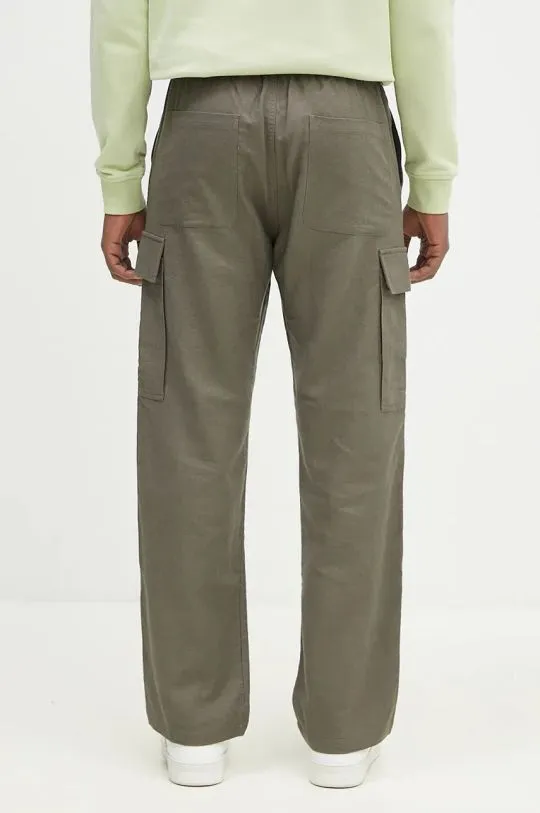 Samsoe Samsoe linen blend trousers green color