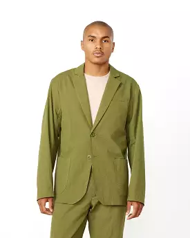 Seersucker Blazer in Pesto