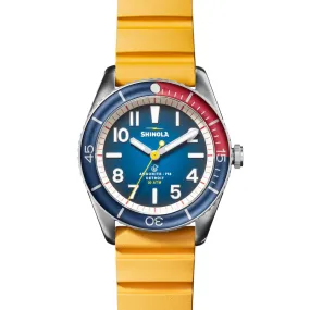 Shinola 42MM The Duck Blue Dial Canary Yellow Strap Watch S0120242335