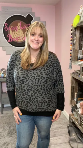 Snow Leopard Dolman Sweater