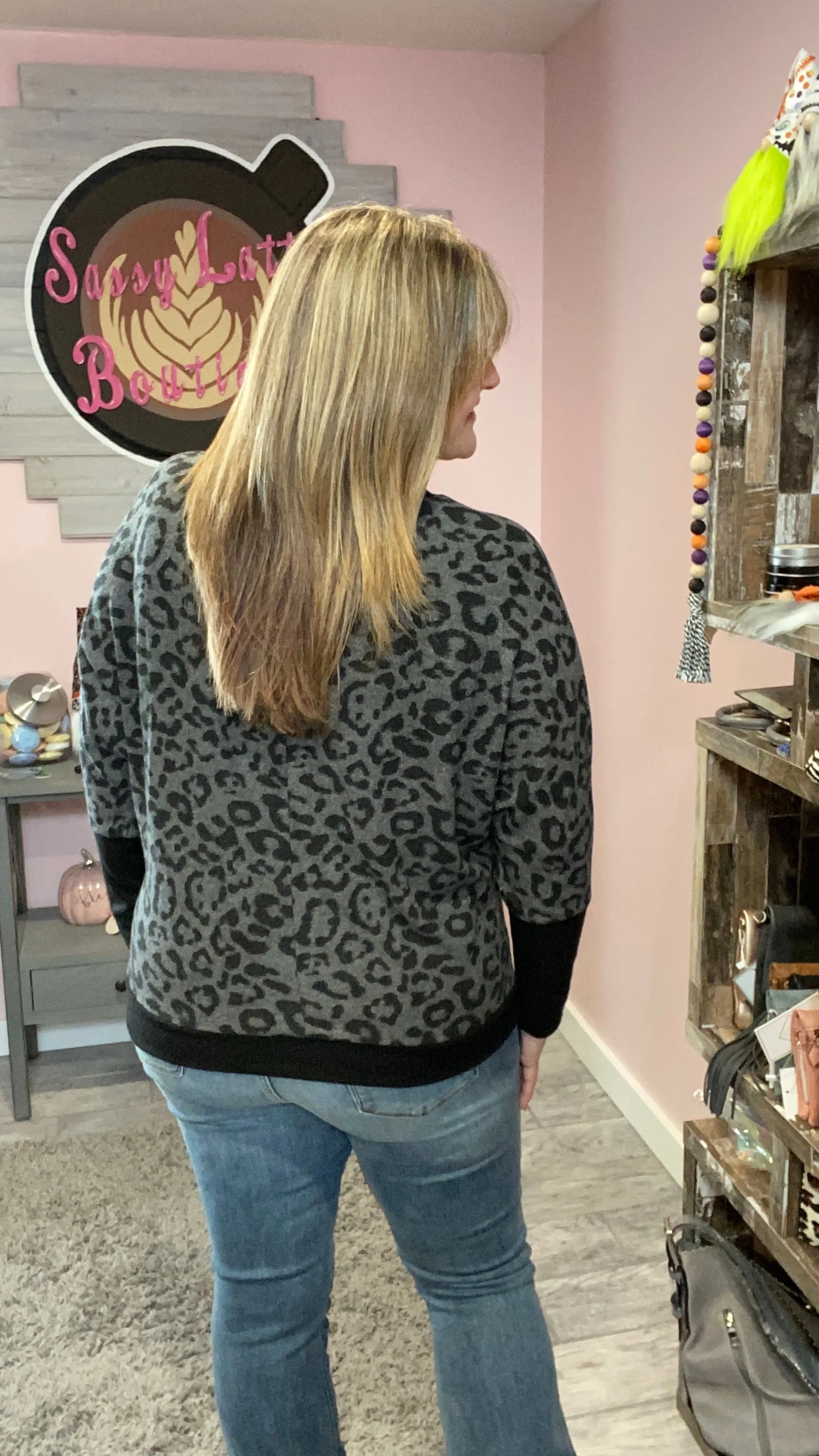 Snow Leopard Dolman Sweater