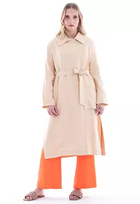 Solid Lightweight Side Slits Coat